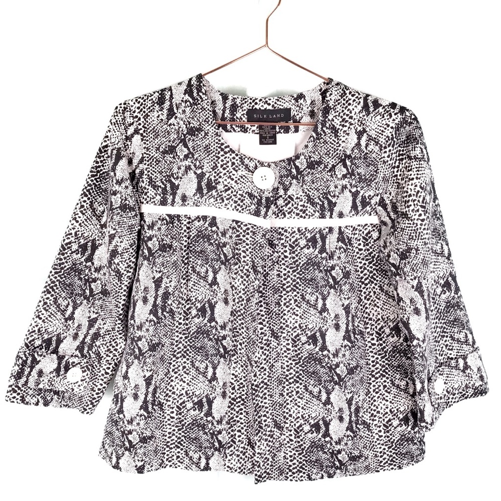 SILK LAND Silk Blazer / Jacket Snake Print